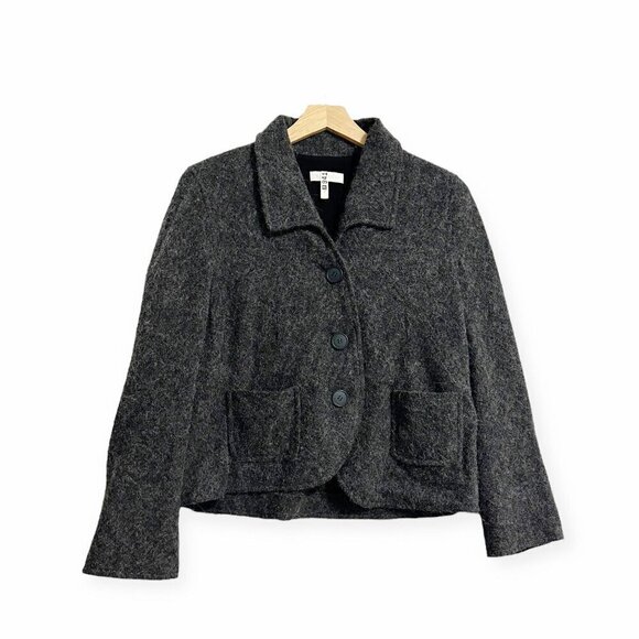 Vintage Nina Ricci Gray Wool Blend Jacket, Size 42 FR/M - Picture 1 of 14